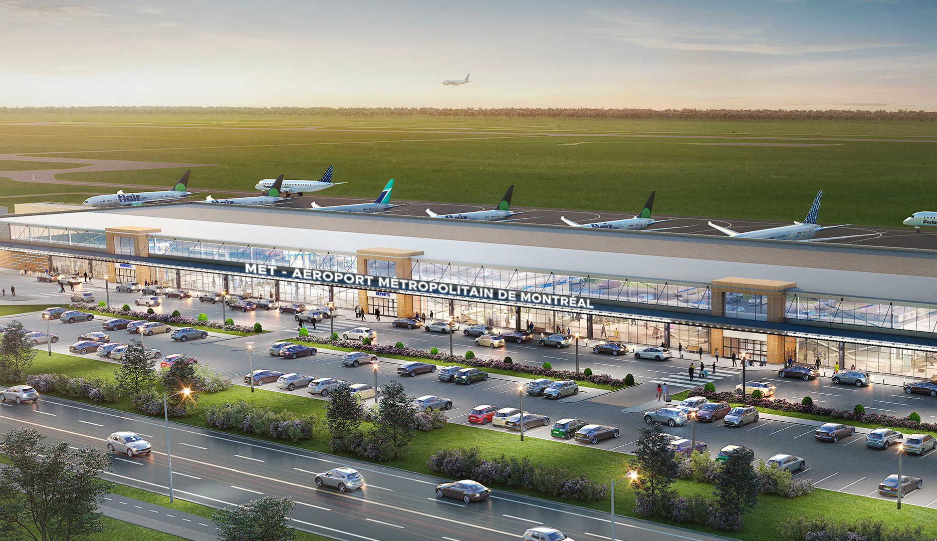 Maquette du Terminal de l'aéroport métropolitain de Montréal - Mandats - Aéroport métropolitain de Montréal | Effix - Agence de référence en partenariats